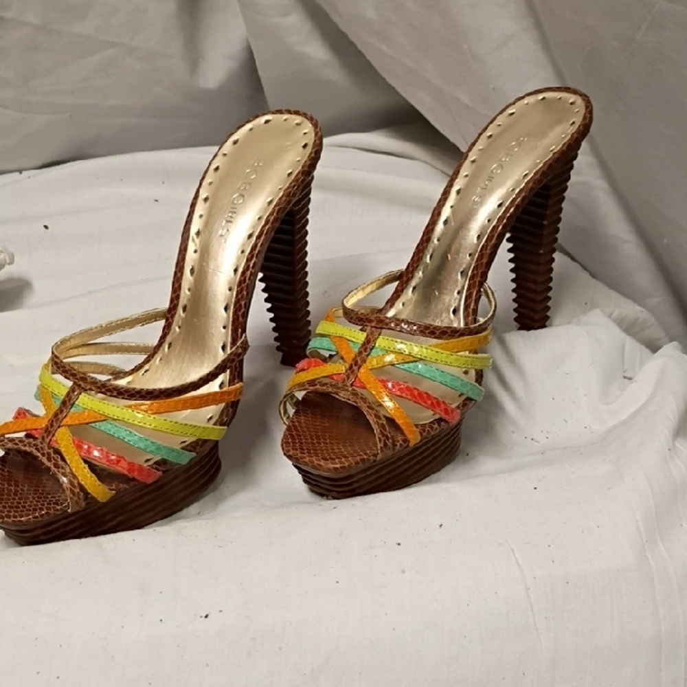 Bcbg Paris Multicolor Strappy Platform Heels - image 2